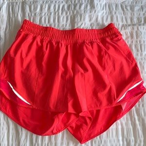 lulu lemon hot pink athletic shorts